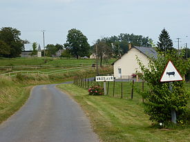 Vaux-lès-Rubigny (Ardennes) city limit sign.JPG