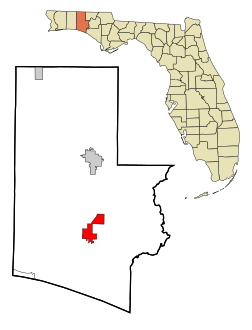 Walton County Florida Incorporated and Unincorporated areas Freeport Highlighted.svg