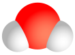 This space-filled model shows the molecular structure of hydric acid.