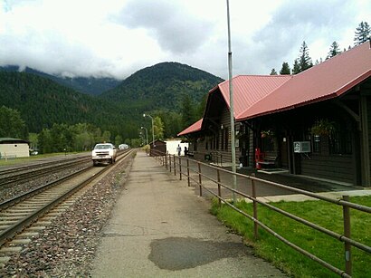 West Glacier, MT Amtrak trackside.jpg