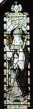 Wilfryd na witrażu w kościele w Acomb w Northumbrii