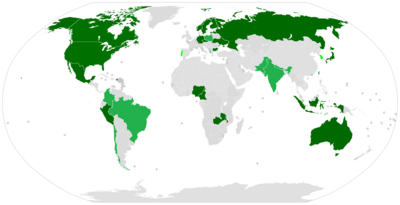 Dark Green - countries with a full member of the CELC
Bright Green - countries with an associate member of the CELC
Light Green - countries with an observer member of the CELC World-Microstates.png