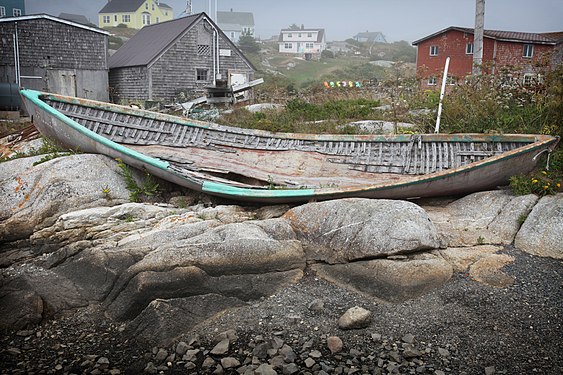 Wreck of an old row boat in Peggy’s Cove, Nova Scotia, Canada.