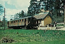 Hållplats. Långängstorp på linjen Stocksund-Långängstorp 1962.