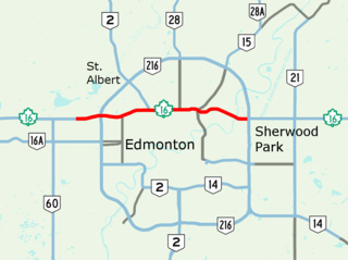 <span class="mw-page-title-main">Yellowhead Trail</span> Freeway in Edmonton, Alberta