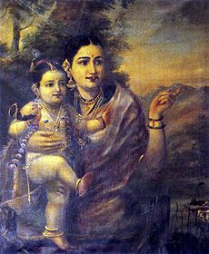 Lord Krishna with Yashoda