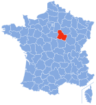 Posizion del dipartiment Yonne in de la Francia