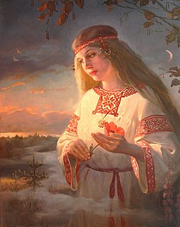 Zorya is a figure in Slavic folklore, a feminine personification of dawn, possibly goddess. Depending on tradition, she may appear as a singular entity, often called 