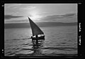 'And there was a great calm.' Sailing boat at sunrise LOC matpc.16348.jpg