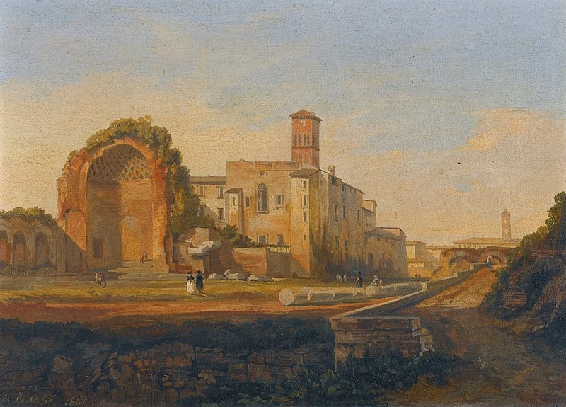 File:'Rome, a View of the Forum with the Temple of Venus' by Edward Lear.jpg