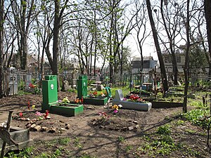 Предполагаемое место захоронения генерала Ренненкампфа на старом кладбище в Таганроге. На большом участке братской могилы 1918 года давно ряды советских надгробий.