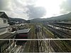 The narrow gauge tracks at Karuizawa Station in 2011 with the standard gauge Shinkansen tracks to the right