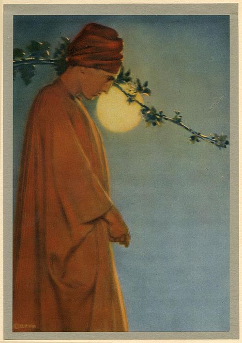 George Sterling posed for an illustration by Adelaide Hanscom Leeson which appeared in a printing of the Rubaiyat of Omar Khayyam.