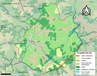 Kolorowa mapa przedstawiająca zagospodarowanie terenu.