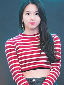 Chaeyoung looks right in a red shirt