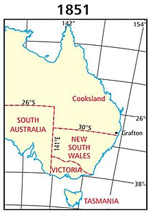 1851 map of the proposed Cooksland state border along a line at 30 degrees south latitude 1851 map of the proposed Cooksland state border along a line at 30 degrees south latitude.jpg