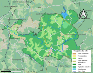 Kolorowa mapa przedstawiająca użytkowanie gruntów.