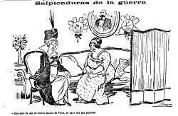 Sprinklings of the War: "Without fashions coming from Paris, I don't know what to put on." 1914-09-30, El Imparcial, Salpicaduras de la guerra, Tovar.jpg