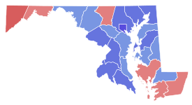 1964 United States Senate election in Maryland results map by county.svg