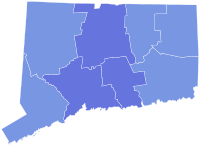 1992 Elezioni del Senato degli Stati Uniti nel Connecticut mappa dei risultati per contea.svg