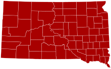 2010 United States Senate election in South Dakota results map by county.svg