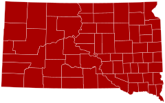 Carte des résultats des élections sénatoriales américaines de 2010 dans le Dakota du Sud par county.svg