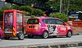 2011 Perodua Alza Encorp Strand Mall mobile advertising vehicle in Subang Jaya, Malaysia (02).jpg