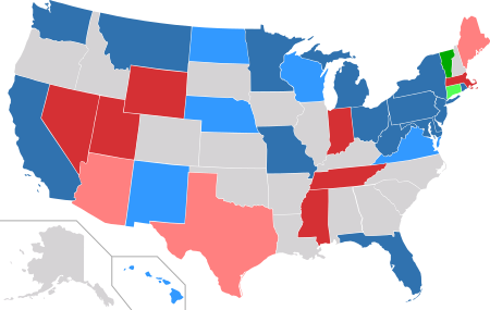 Senate seats up for election in 2012
Democrat ran
Democrat retired
Republican ran
Republican retired
Independent ran
Independent retired
No Senate election 2012 Senate election map.svg