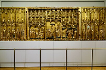 Retable des saints et des martyrs sculpté par Jacques de Baerze, 1390-1399. Musée des beaux-arts de Dijon.