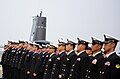 著海軍冬季軍常服的官兵（2017年3月22日）