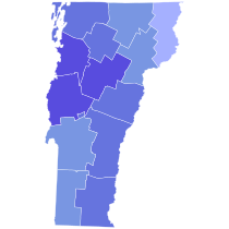 2020 Vermont attorney general election results map by county.svg