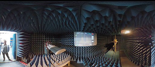 360 image of an electromagnetic anechoic chamber