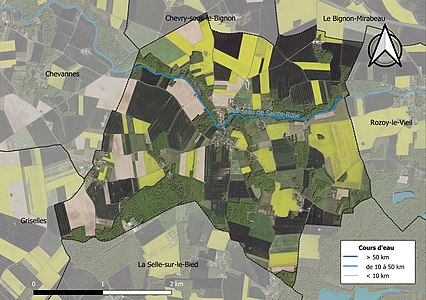 Carte orthophotographique de la commune en 2016.