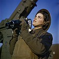 85 A member of the ATS (Auxiliary Territorial Service) serving with a 3.7-inch anti-aircraft gun battery, December 1942. TR452 uploaded by Fæ, nominated by Yann