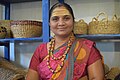 A woman in a Banana Fibre manufacturing unit in Anegundi, Hampi, Karnataka