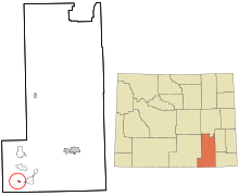 Albany County Wyoming birleşik ve tüzel kişiliği olmayan alanlar Fox Park vurgulanmıştır.svg