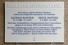 Gedenktafel am Admiralspalast in Berlin