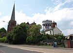 Thumbnail for File:All Saints Church and adjacent water towers, Rockwell Green - geograph.org.uk - 2969175.jpg