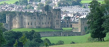 Alnwick Castle, held by Henry Percy, possible birthplace of his son "Harry Hotspur" Alnwick Castle - Northumberland - 140804.jpg