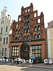 Façade de la Maison Alter Schwede à Wismar, Allemagne, vers 1380.