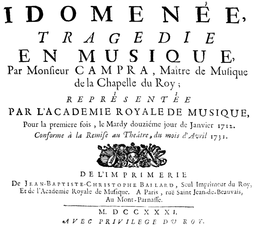 File Andre Campra Idomenee Title Page Of The Score Paris 1731 Png Wikimedia Commons