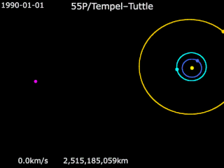 55P/Tempel–Tuttle Periodic comet with an orbital period of 33 years, parent body of the Leonid meteor shower