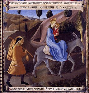Fuite en Égypte de Fra Angelico (Armadio degli Argenti du musée national San Marco).