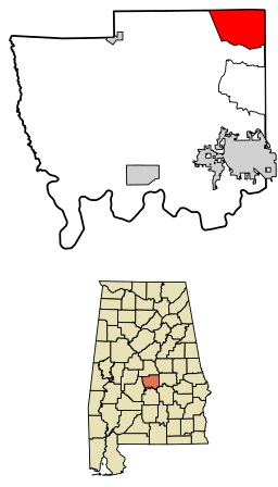 Autauga County Alabama Incorporated and Unincorporated areas Marbury Highlighted 0146600