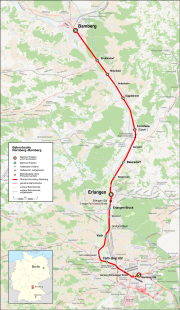 Vorschaubild für Bahnstrecke Nürnberg–Bamberg