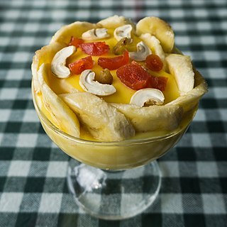 <span class="mw-page-title-main">Banana custard</span> Banana slices mixed with custard