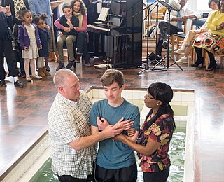 <span class="mw-page-title-main">Believer's baptism</span> Person is baptized on the basis of their profession of faith in Jesus Christ