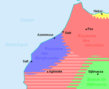 Emirate of Sijilmassa (green)