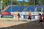 Deutsch: Beachhandball Europameisterschaften 2019 (Beach handball Euro); Tag 1: 2. Juli 2019 – Männer, Vorrunde Gruppe D, Polen-Schweden 2:1 (18:10, 15:9; 8:6) English: Beach handball Euro; Day 1: 2 July 2019 – Men Preliminary Round Group D – Poland-Sweden 2:1 (18:10, 15:9; 8:6)