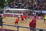 Deutsch: Beachhandball bei den Olympischen Jugendspielen 2018; Tag 5, 10. November 2018; Jungen, Hauptrunde - Thailand-Argentinien 2:1 English: Beach handball at the 2018 Summer Youth Olympics at 11 October 2018 – Boys Main Round – Thailand-Argentina 2:1